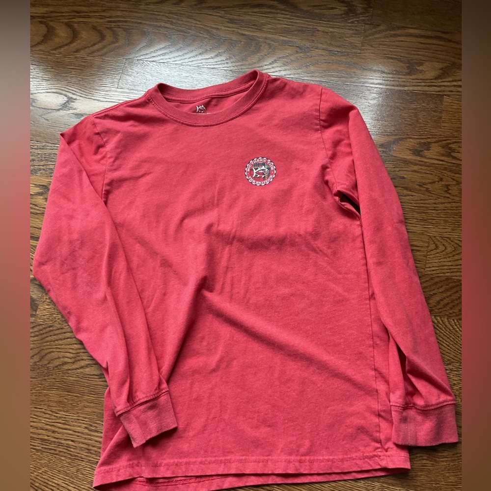 Southern Tide Kids Red Long Sleeve Tee